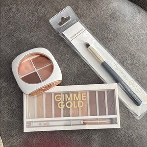 FLOWER Gimme Gold Eyeshadow Palette, Quad and eyeshadow brush